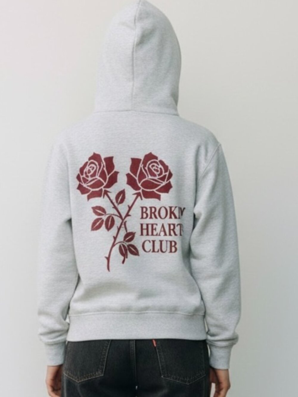 NEW Broken Hearts Club Hoodie Women’s XL Lt Gray Sweatshirt NWT
